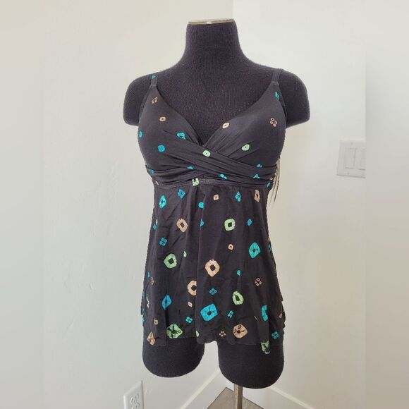 NEW Contours by Coco Reef Shapemakers Swim Top Tankini Pool Beach 34D Size 10 - Picture 3 of 9